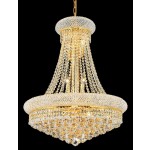 14 Lights Crystal chandelier dress with crystal ball in gold finish
