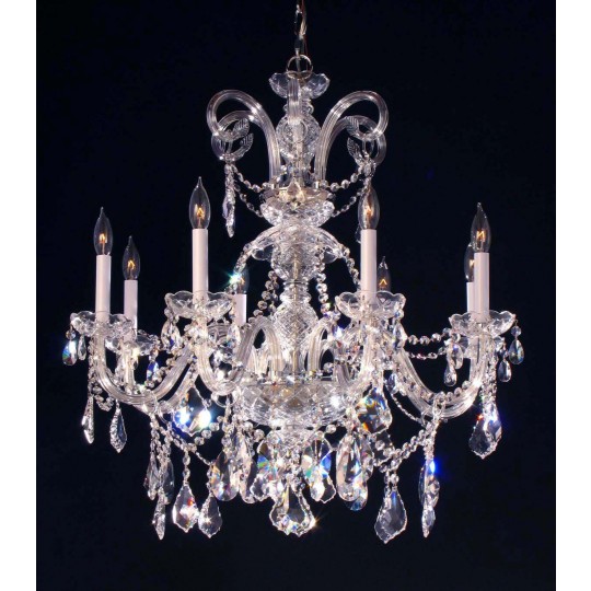 8 Lights Bohemian Crystal Chandelier In Polished Chrome Finish 8 Lights Bohemian Crystal Chandelier In