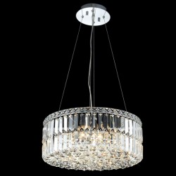 Contemporary crystal pendant with crystal balls chrome finish